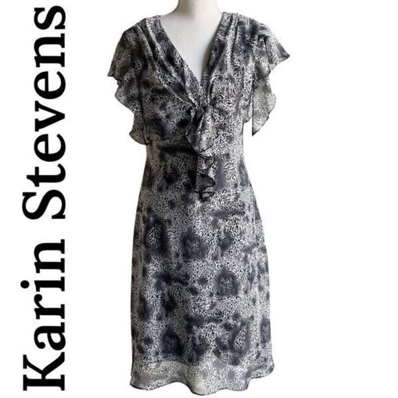 KARIN STEVENS animal print with ruffled accents - Picture 1 of 8